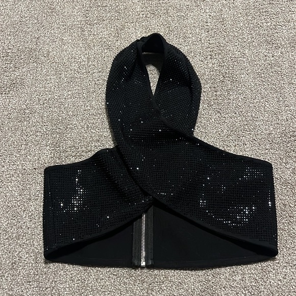 NWT h:ours Kiki Cross Front Top in Black - Picture 6 of 10